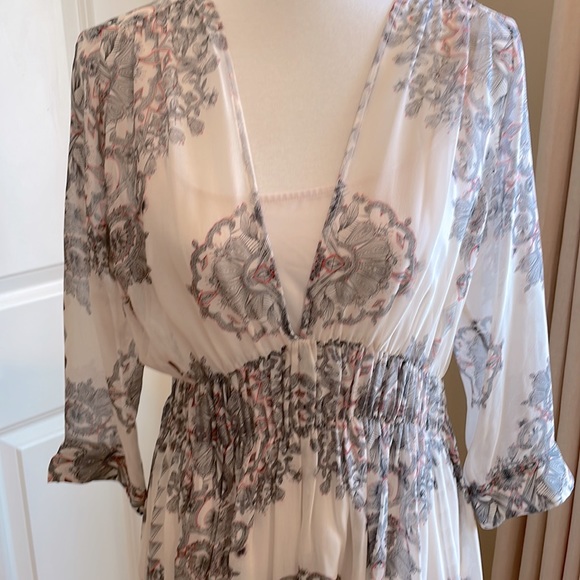 Club Monaco Silk Dress - Multi Color - Size 8 - Picture 2 of 6